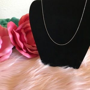 Sterling silver diamond-cut bead chain necklace